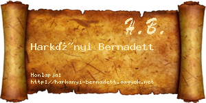 Harkányi Bernadett névjegykártya